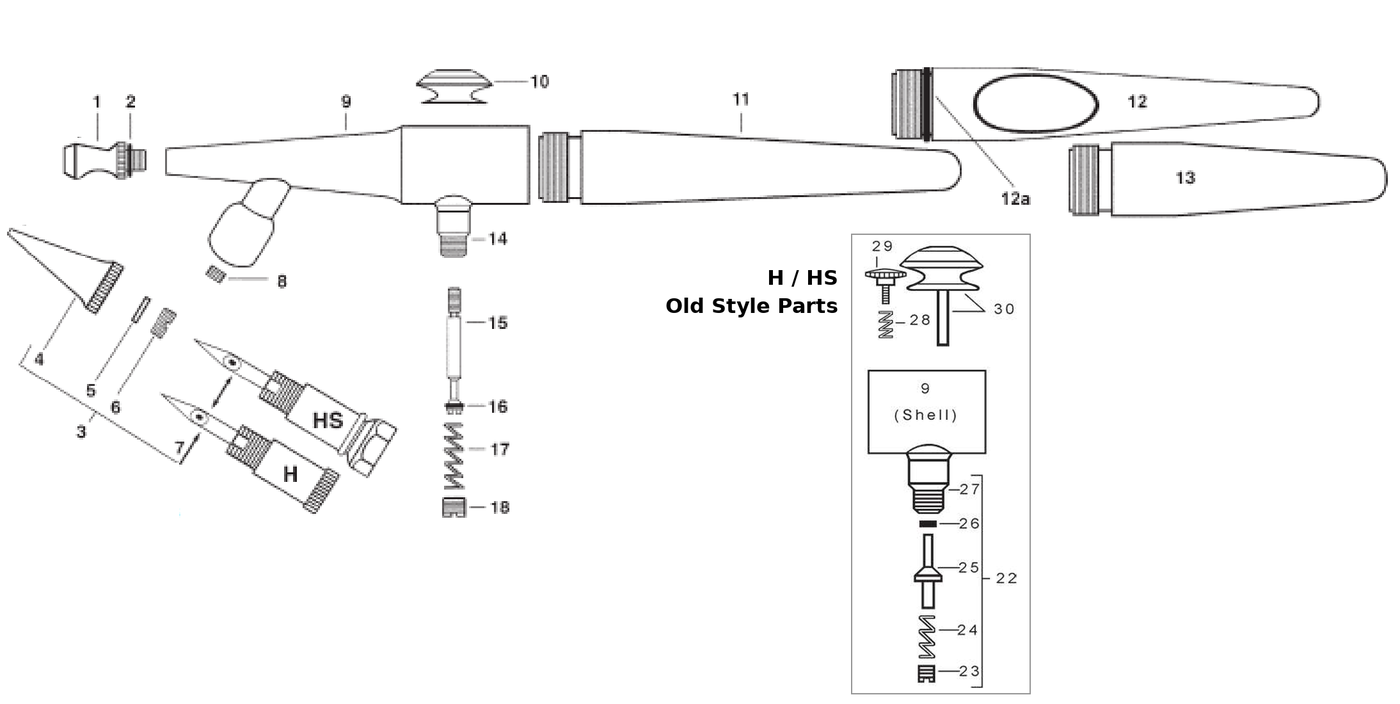 H & HS parts diagram